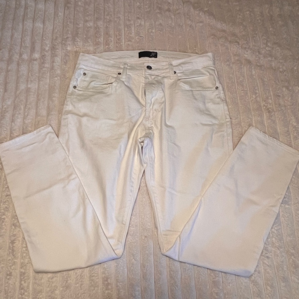 J Ferrar slim fit white jeans
